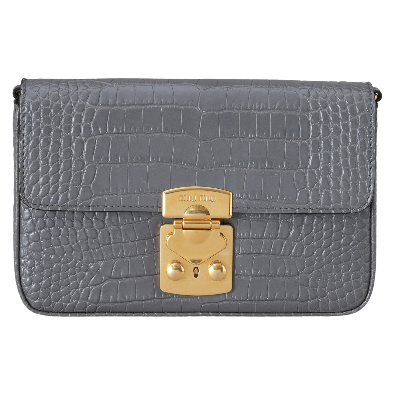 MIU MIU(USED)미우미우 5BH148 크록스타일 체인숄더백